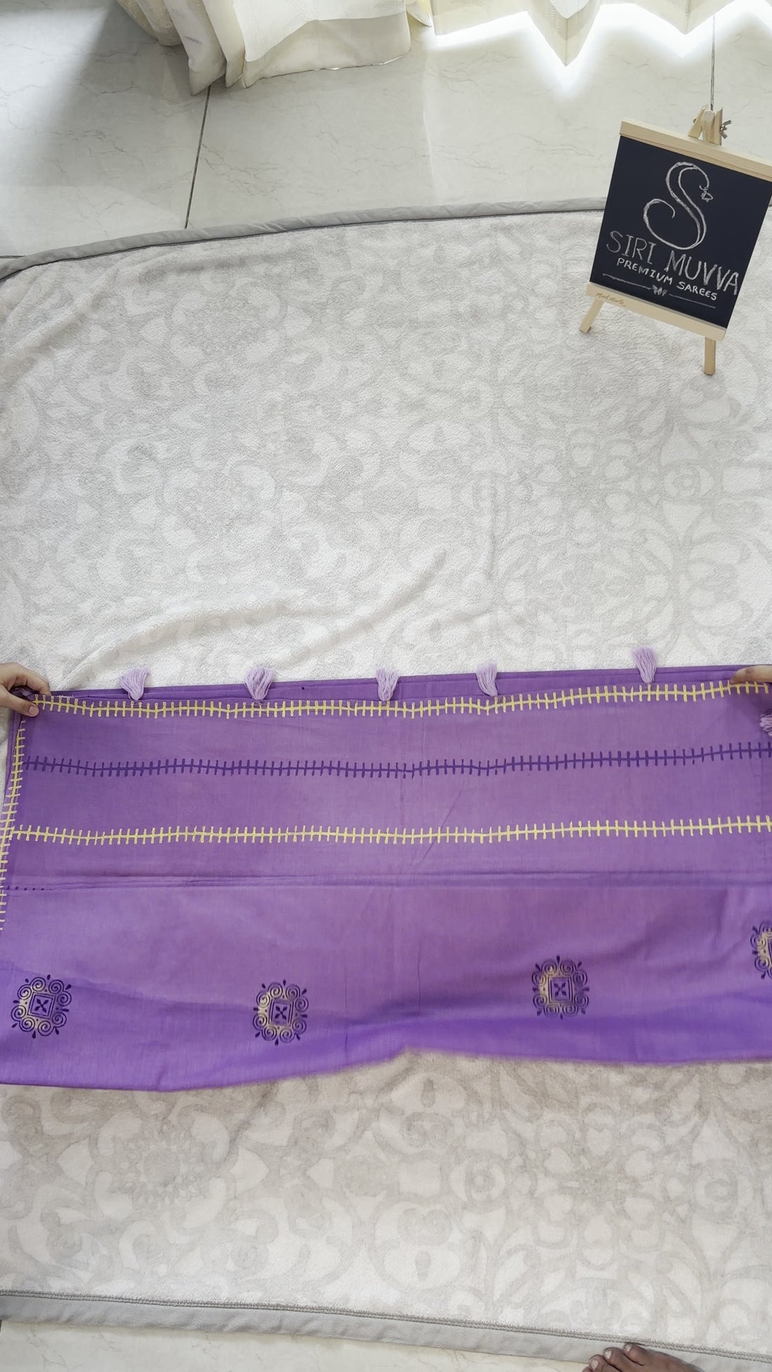 Lavender Mulmul Cotton Saree