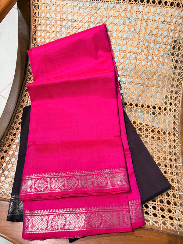 Magenta Pure Mangalagiri Pattu Saree (Premium)