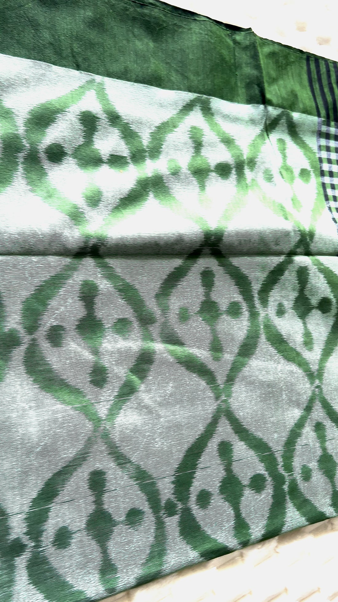 Black & Green Ponduru 6-Yard Saree with Blouse