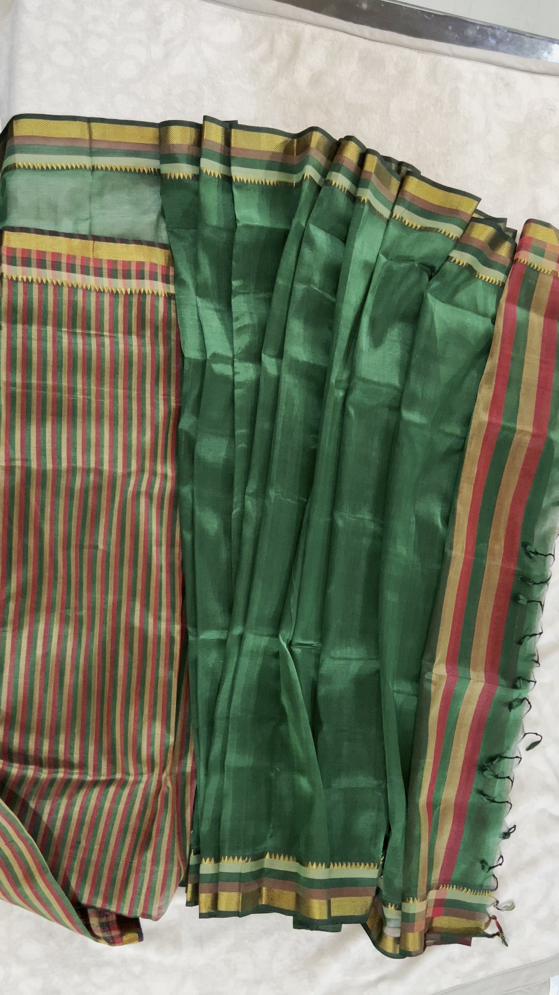 Green Mangalagiri Pattu Saree
