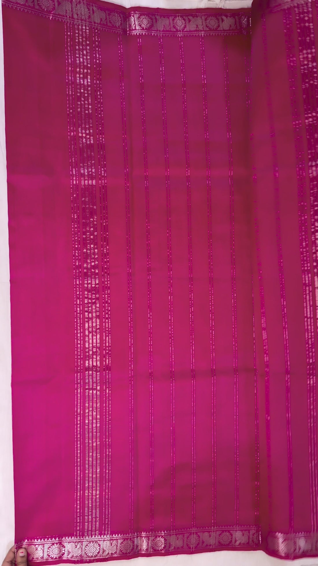 Magenta Pure Mangalagiri Pattu Saree (Premium)
