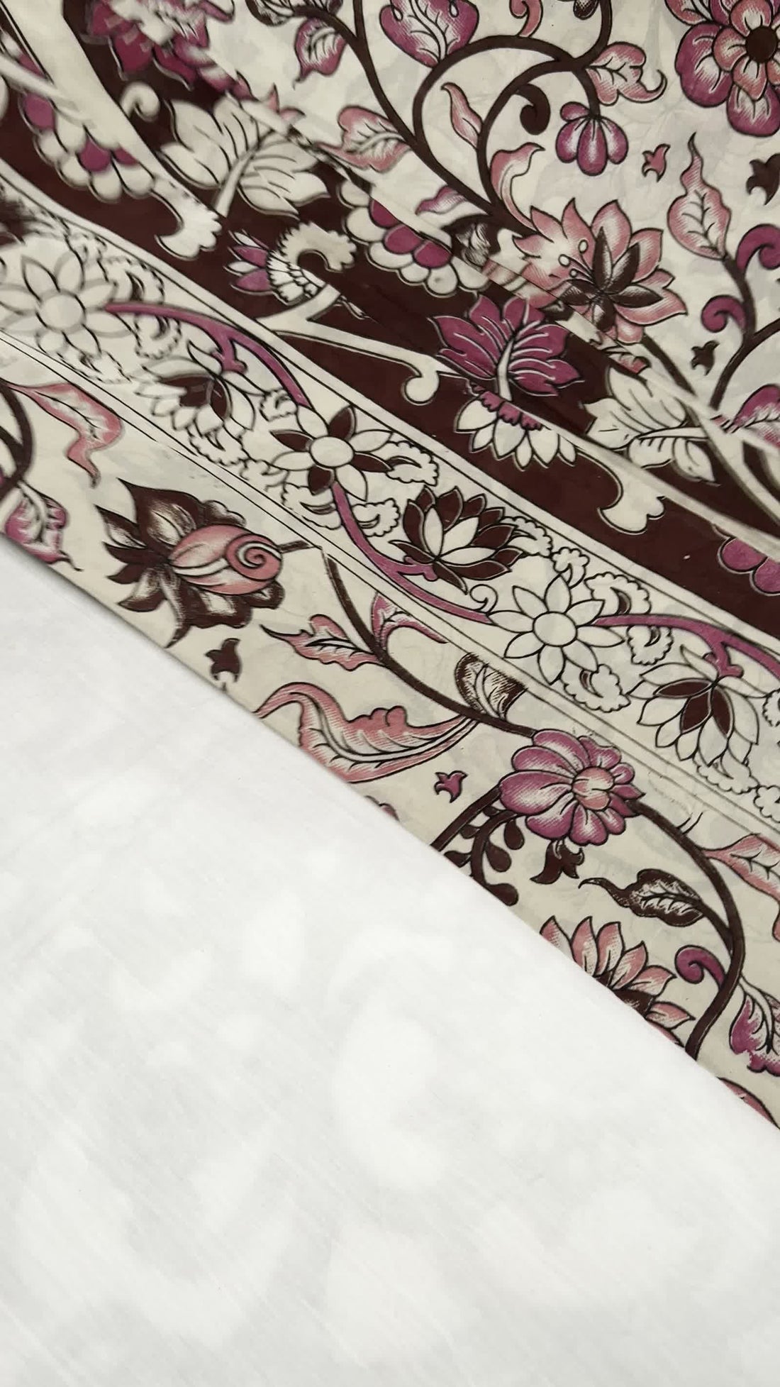 Off-White Kalamkari Saree — Nizam Zari Border