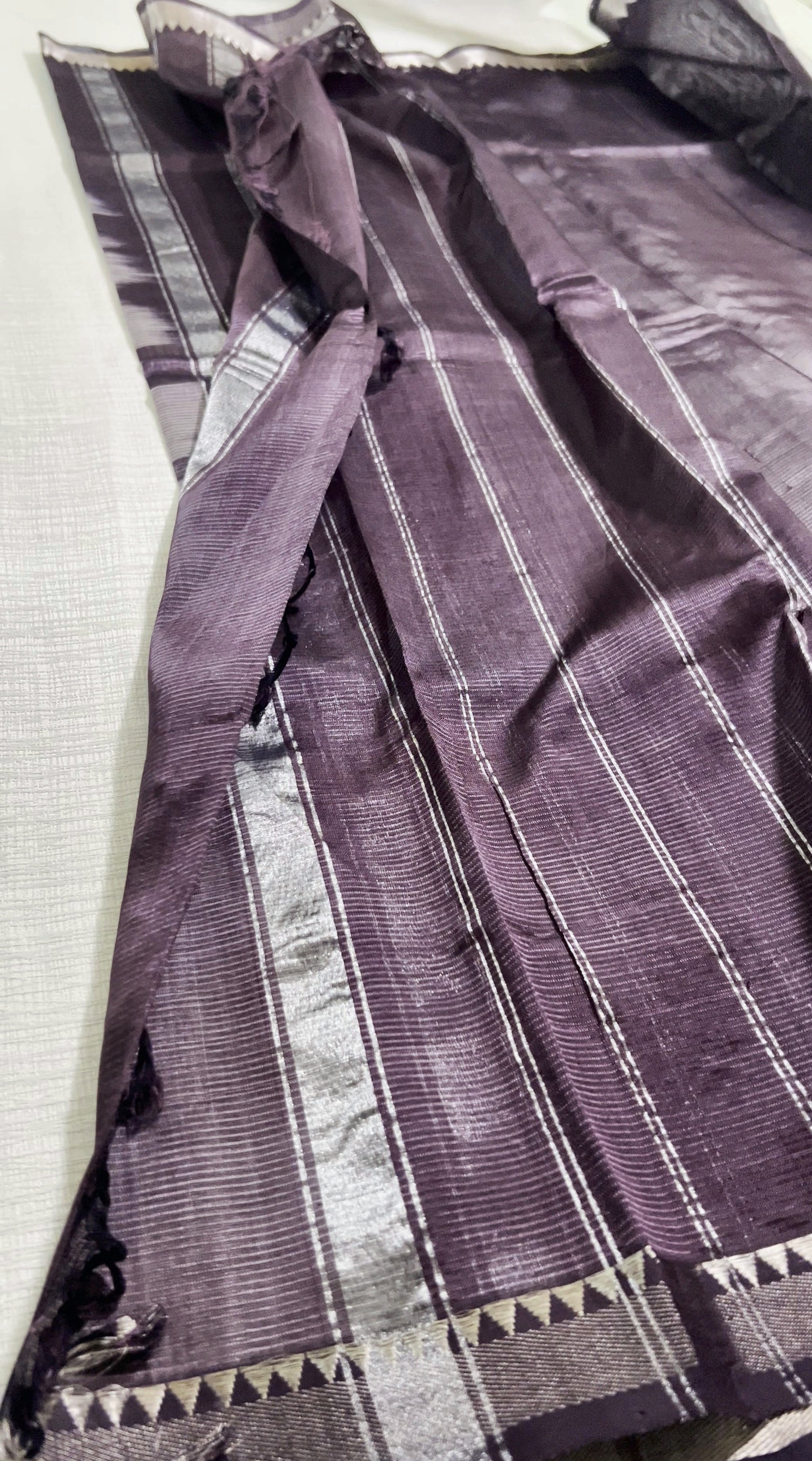 Silver Mangalagiri Katari Saree