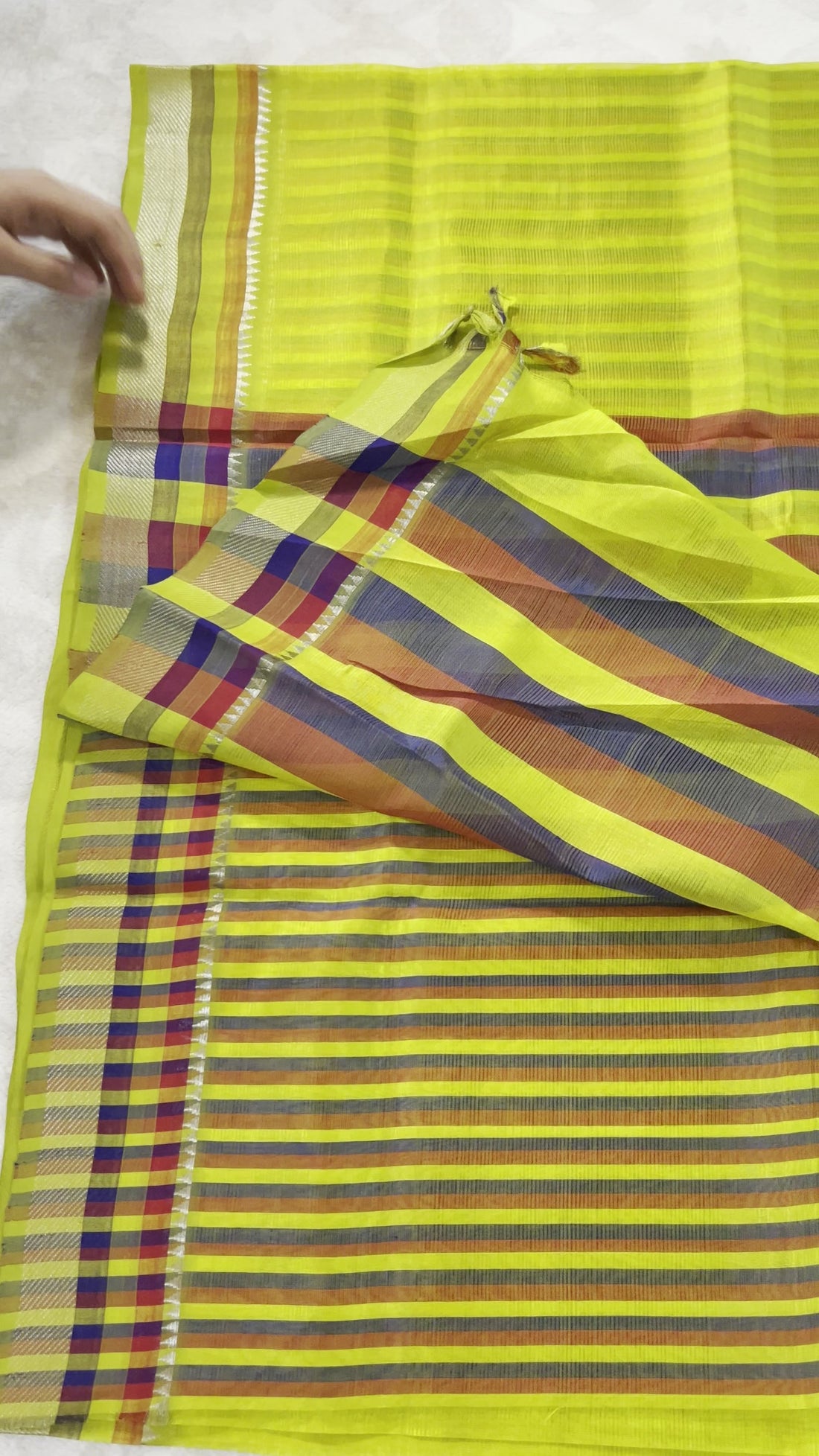 Yellow Mangalagiri Pattu Saree