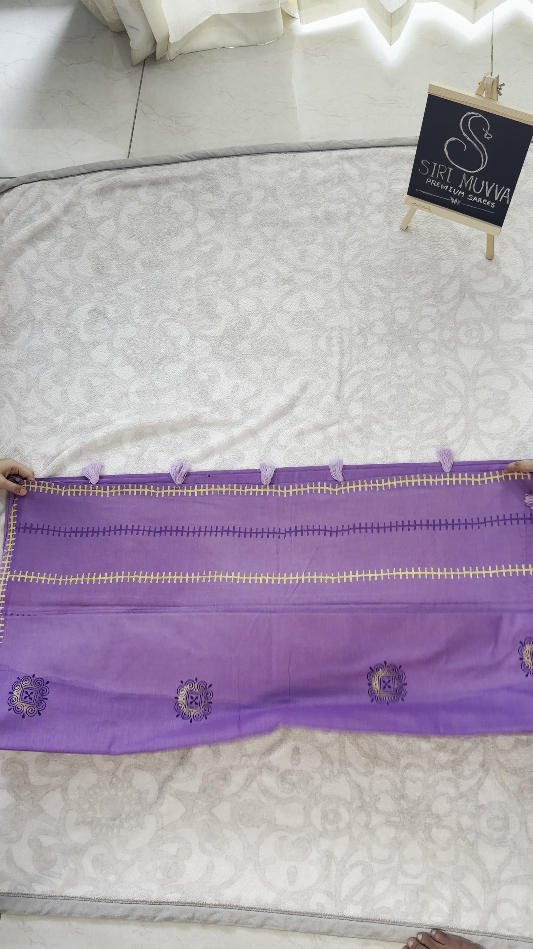 Lavender Mulmul Cotton Saree