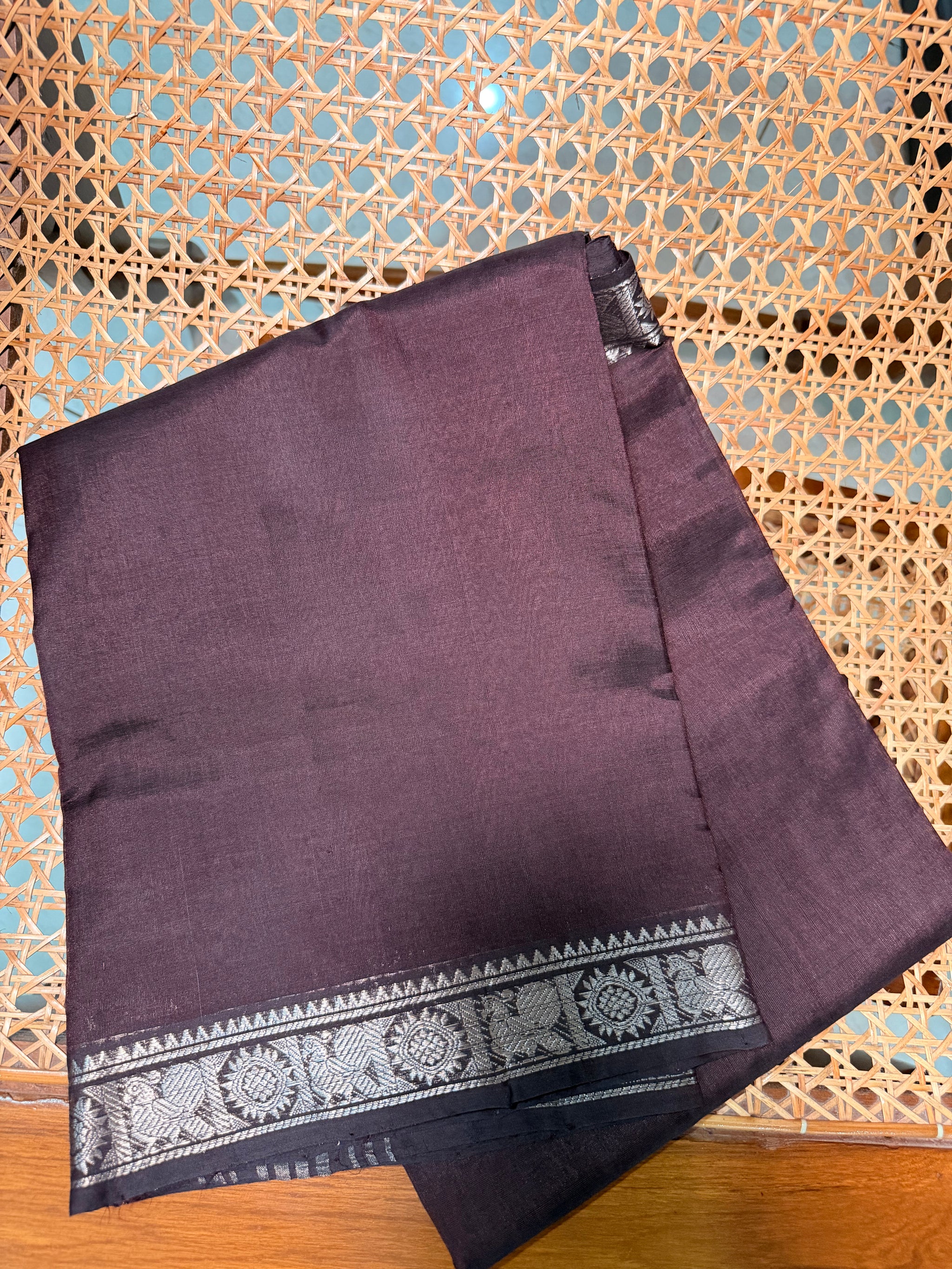 Charcoal Grey Pure Mangalagiri Pattu Saree (Premium)