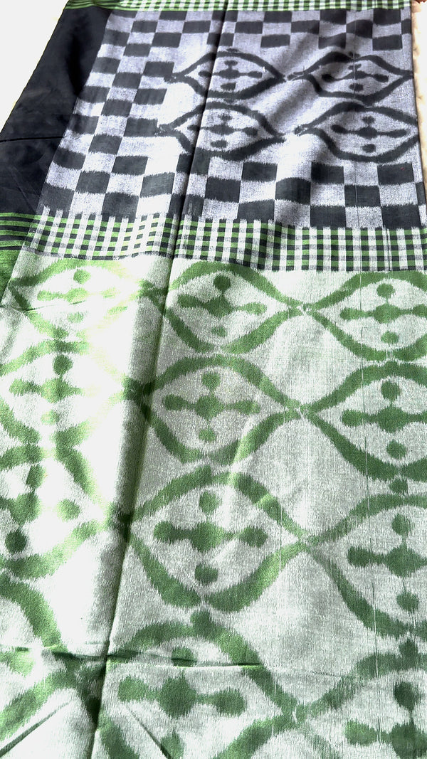 Black & Green Ponduru 6-Yard Saree with Blouse