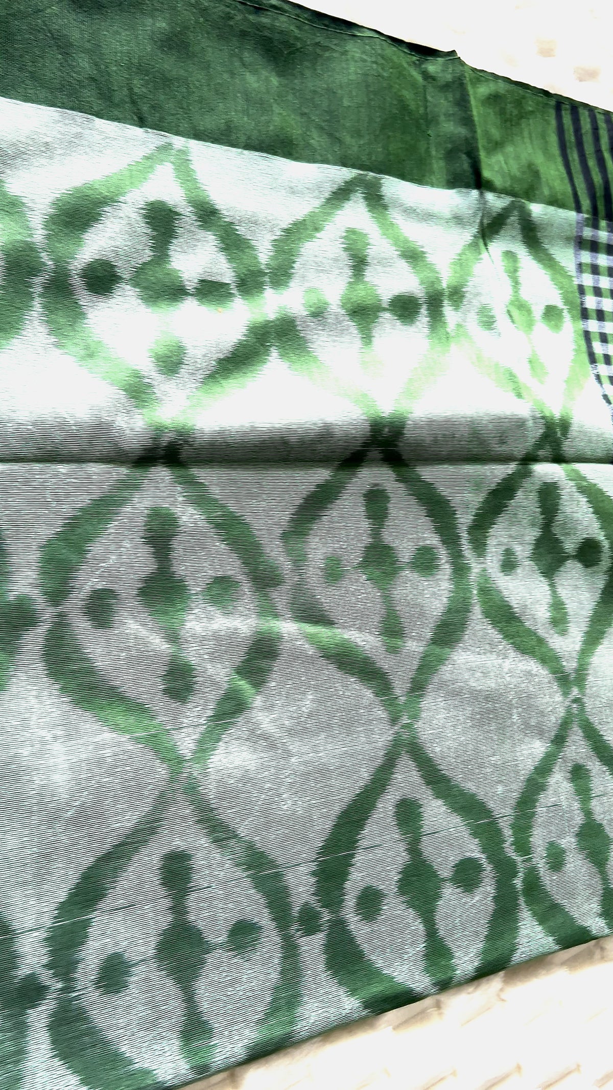 Black & Green Ponduru 6-Yard Saree with Blouse