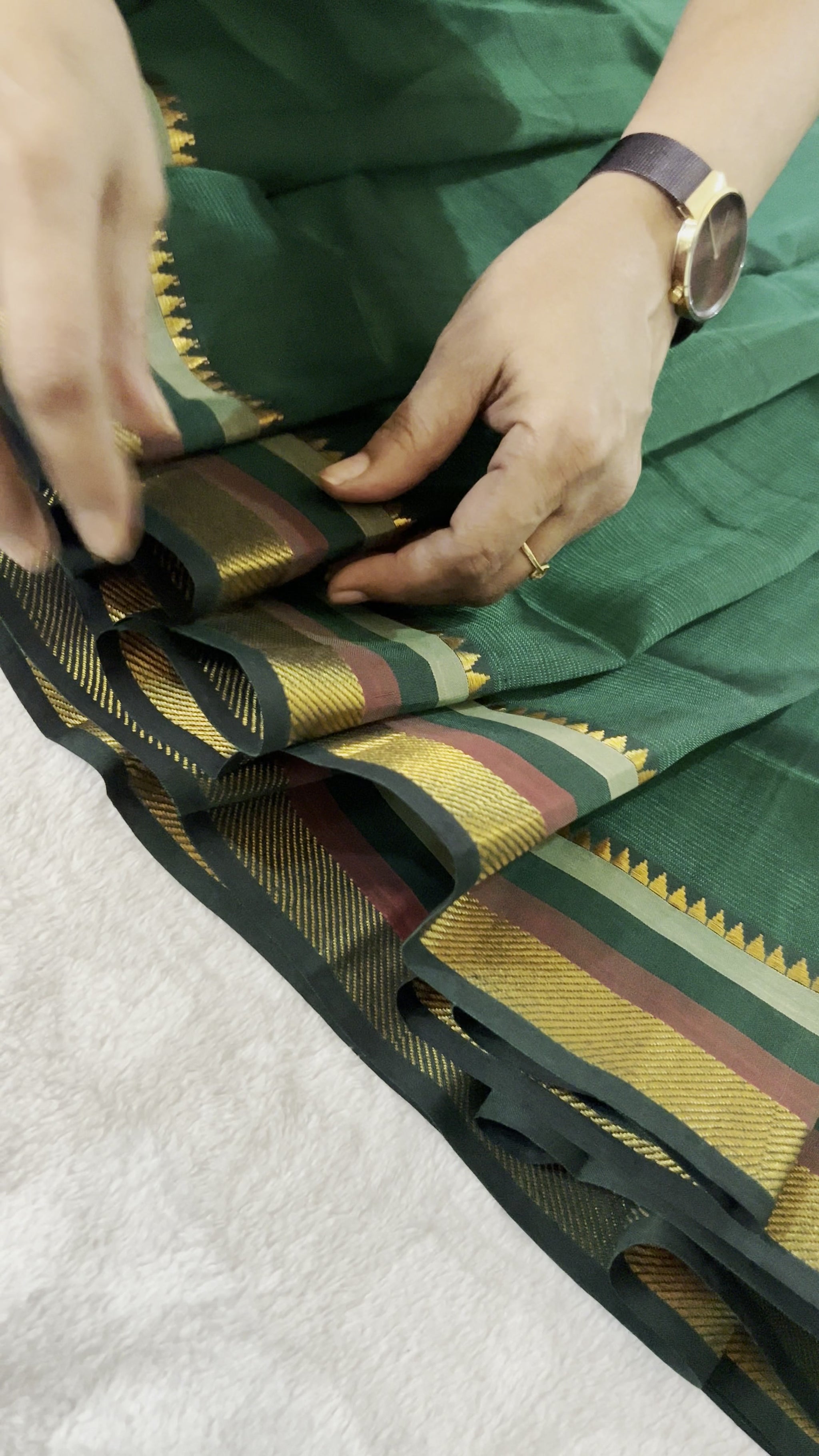 Green Mangalagiri Pattu Saree