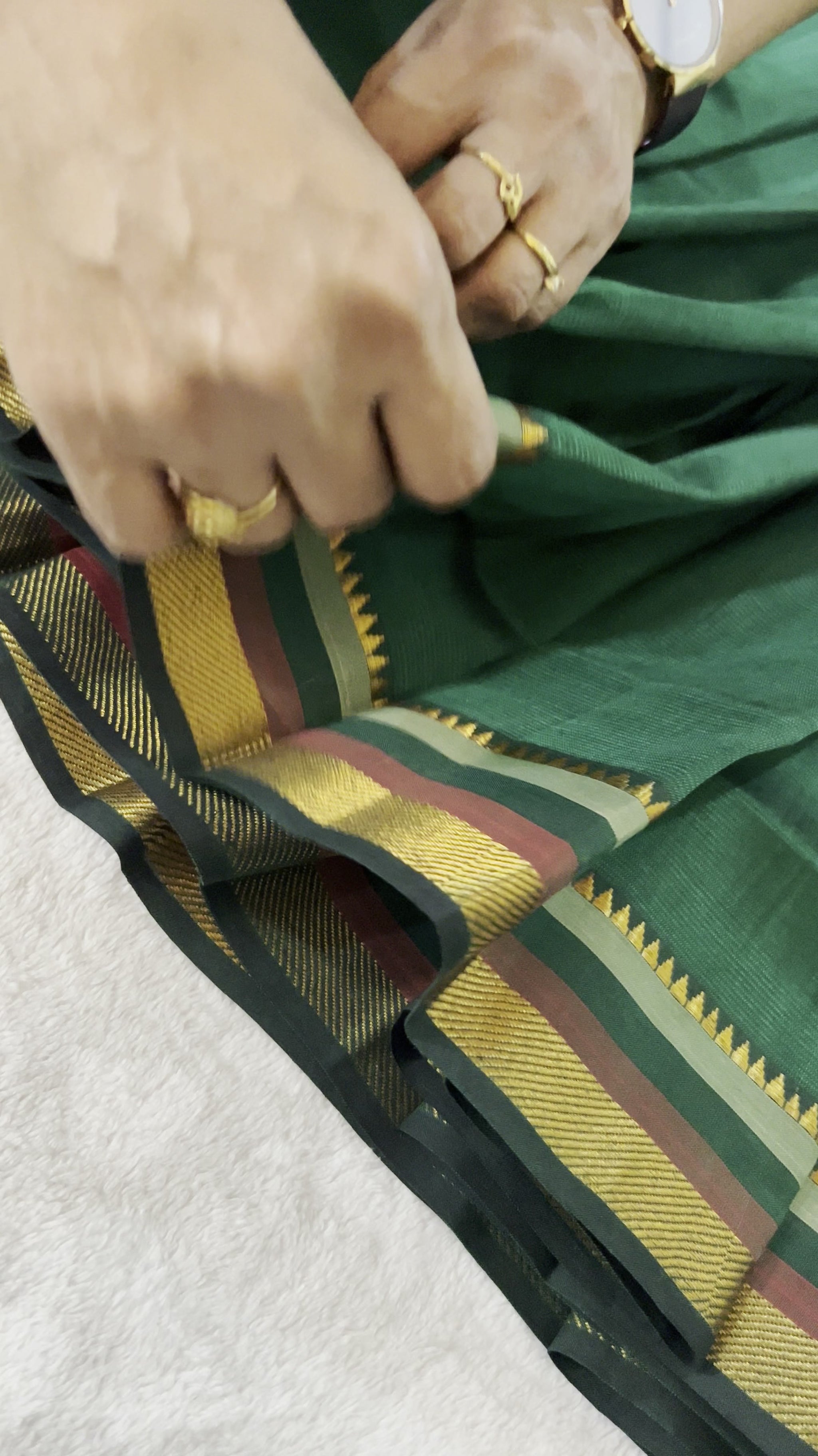 Green Mangalagiri Pattu Saree