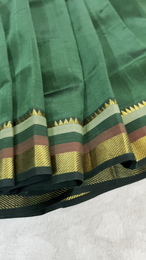Green Mangalagiri Pattu saree detail