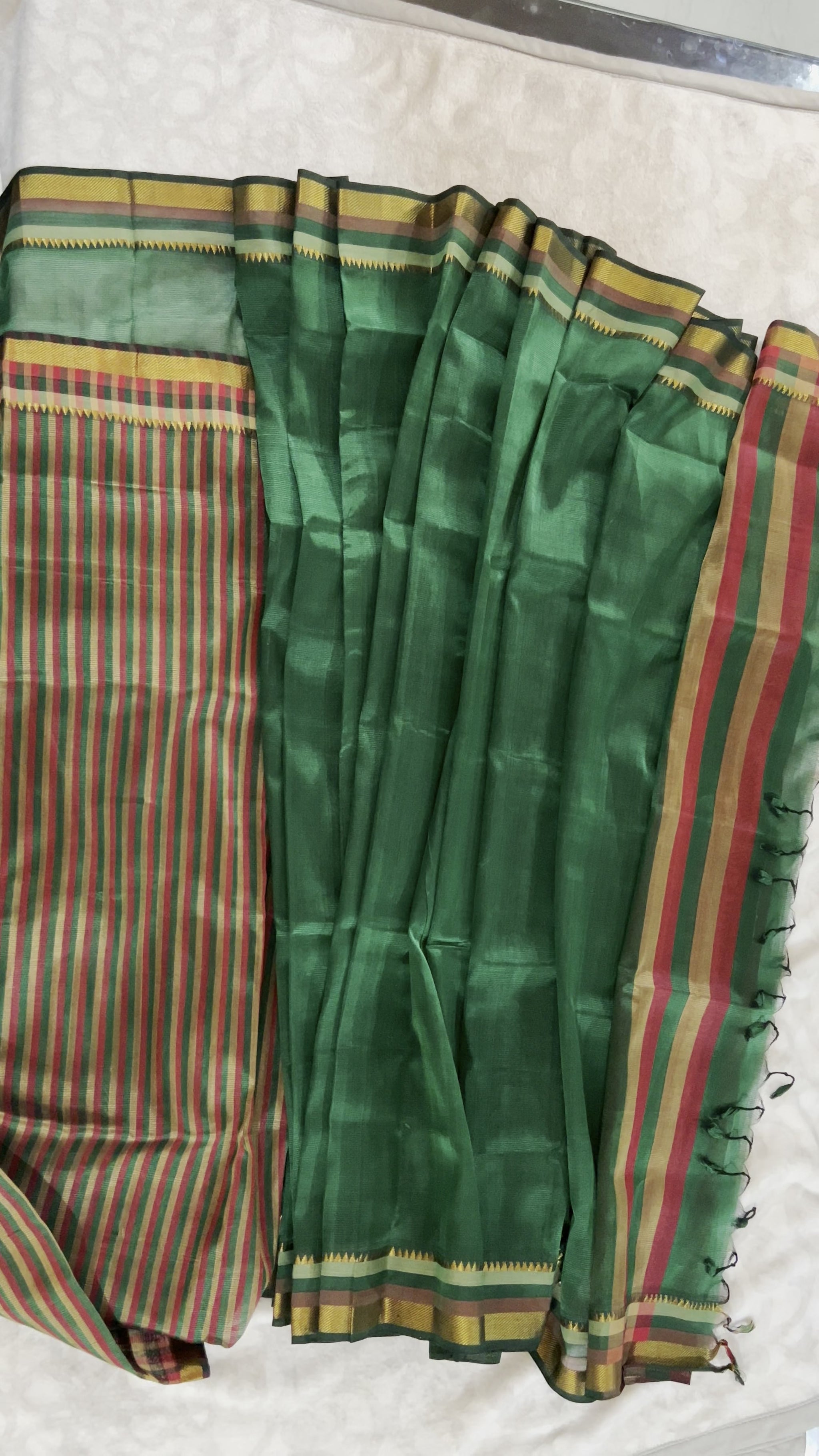 Green Mangalagiri Pattu Saree