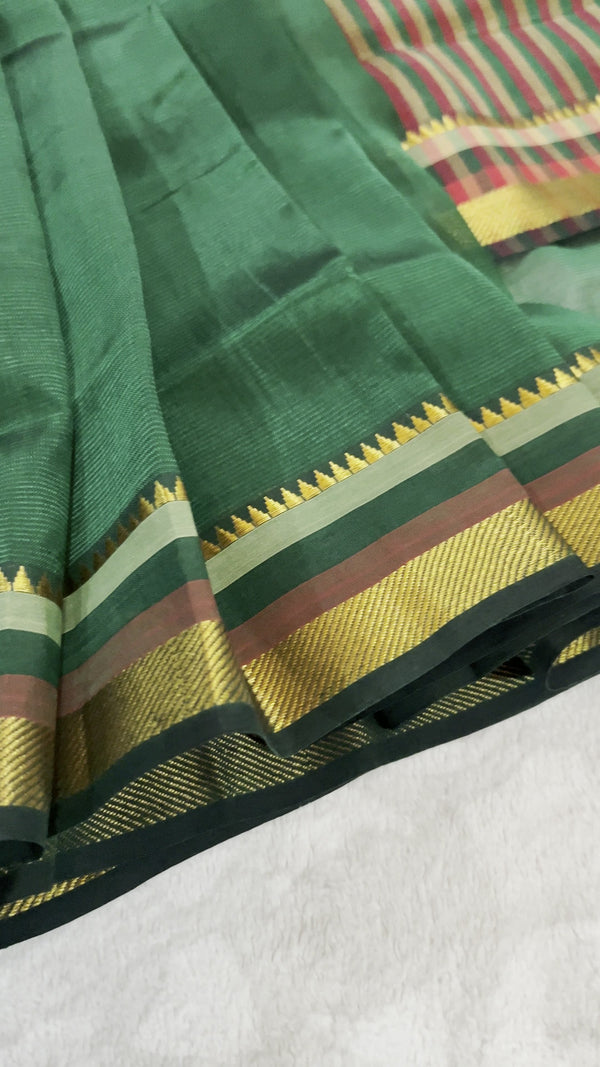 Green Mangalagiri Pattu Saree