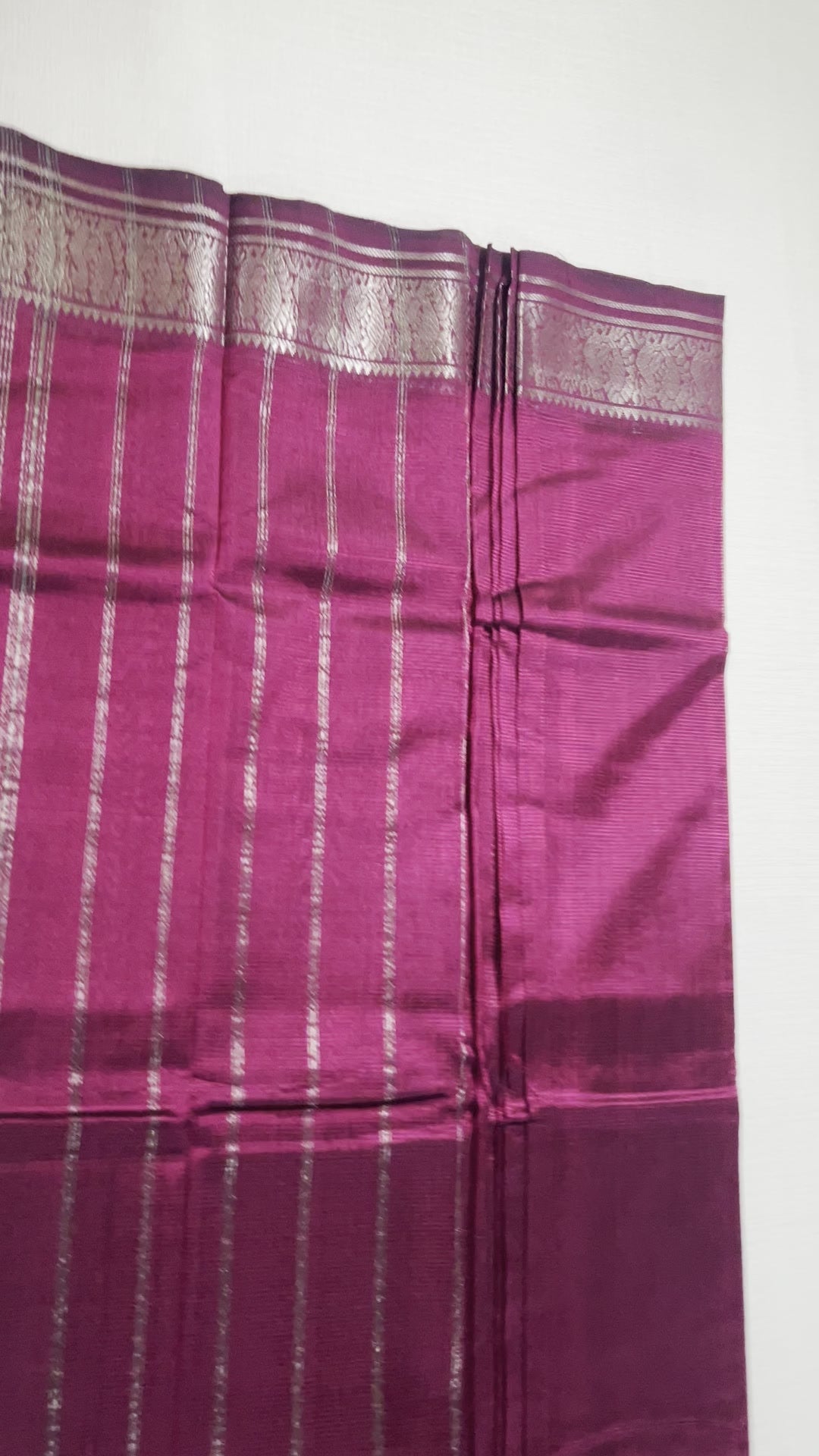 Magenta Mangalagiri Pattu Saree — Kanchi Zari Border