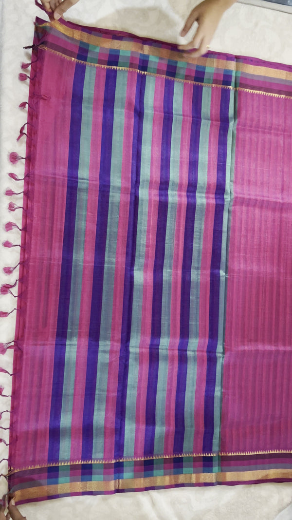 Pink Mangalagiri Pattu Saree
