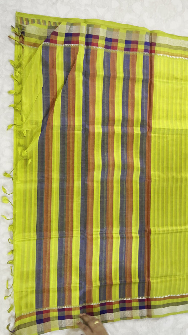 Yellow Mangalagiri Pattu Saree