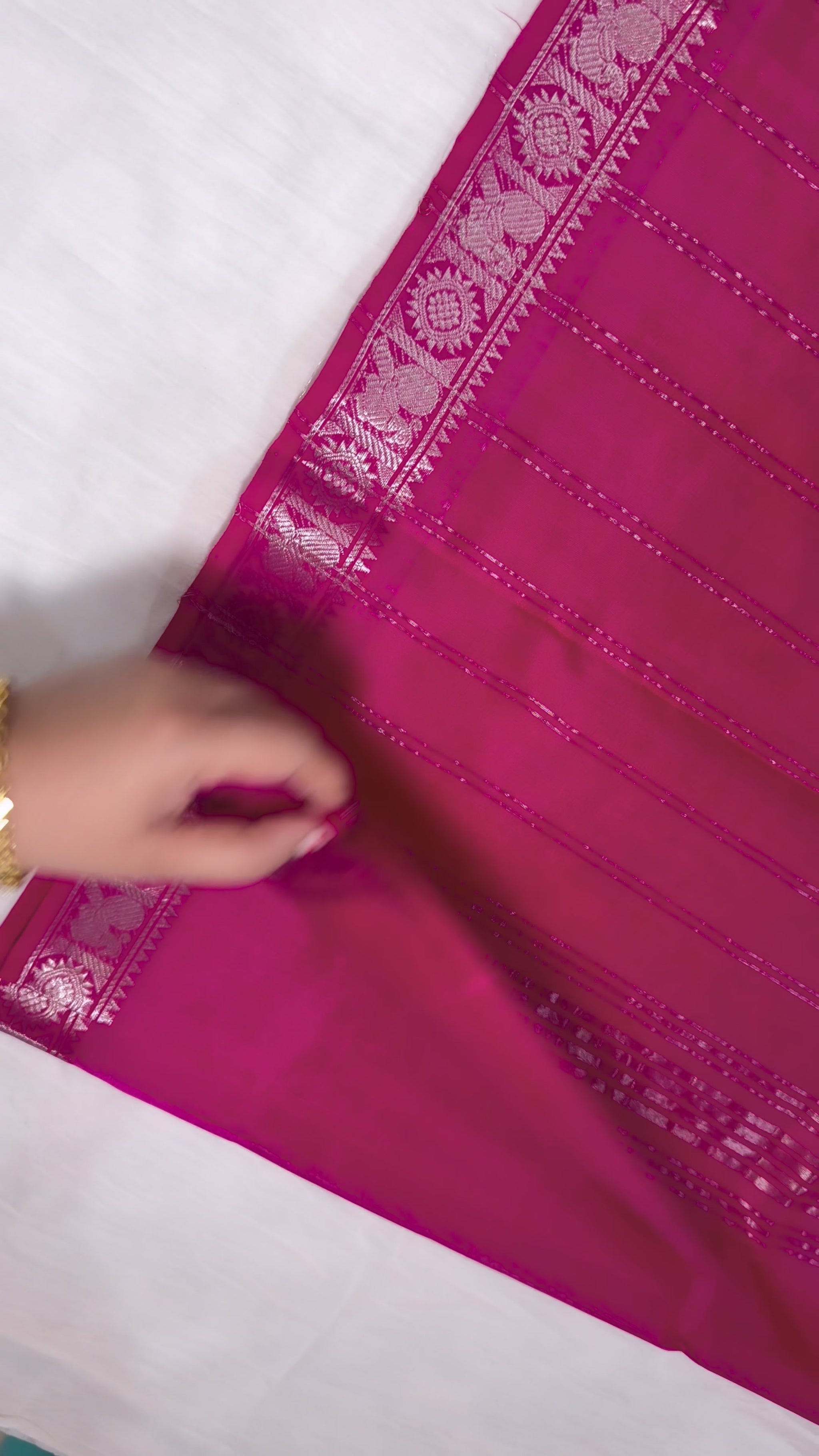 Magenta Pure Mangalagiri Pattu Saree (Premium)