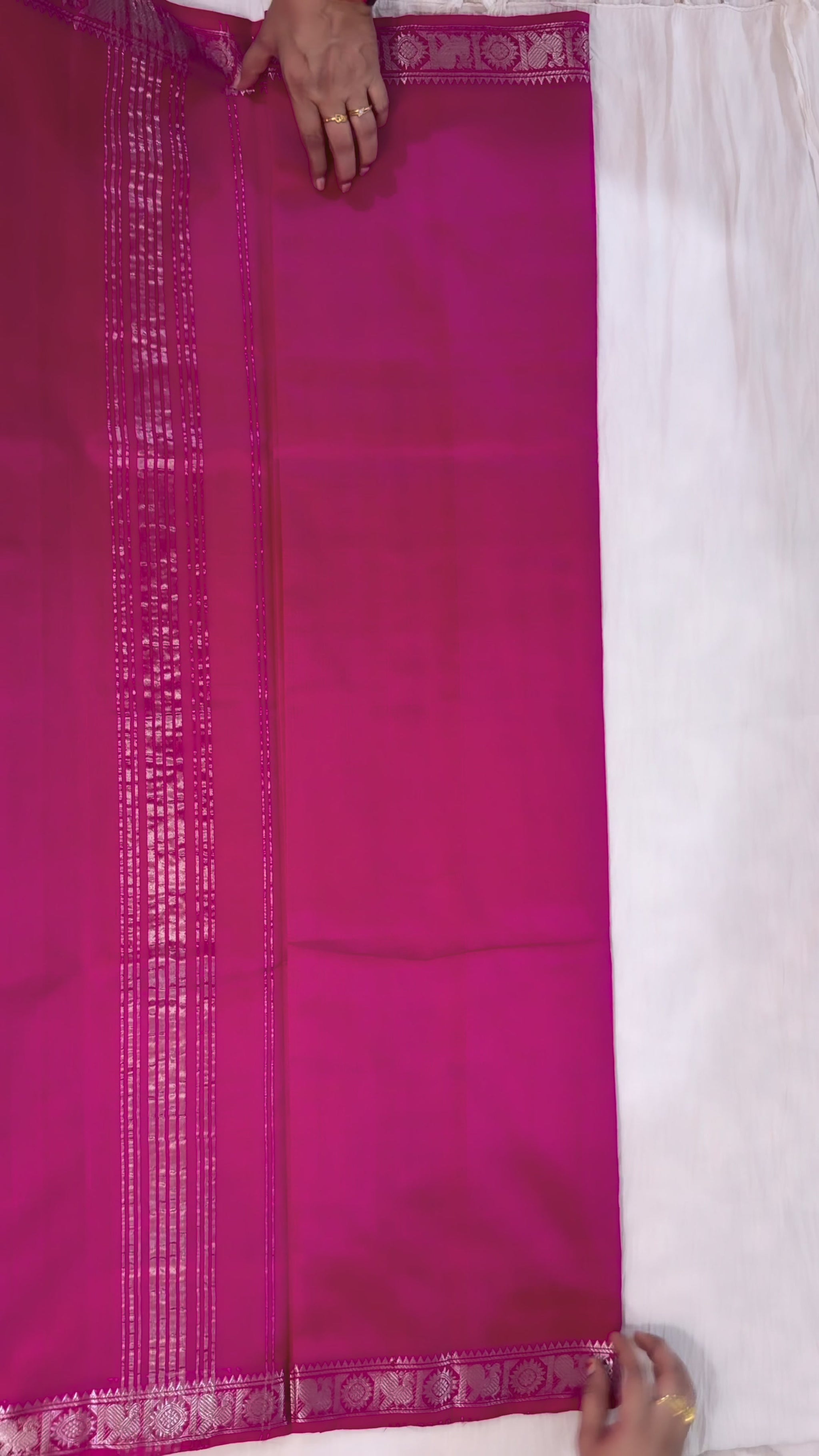 Magenta Pure Mangalagiri Pattu Saree (Premium)