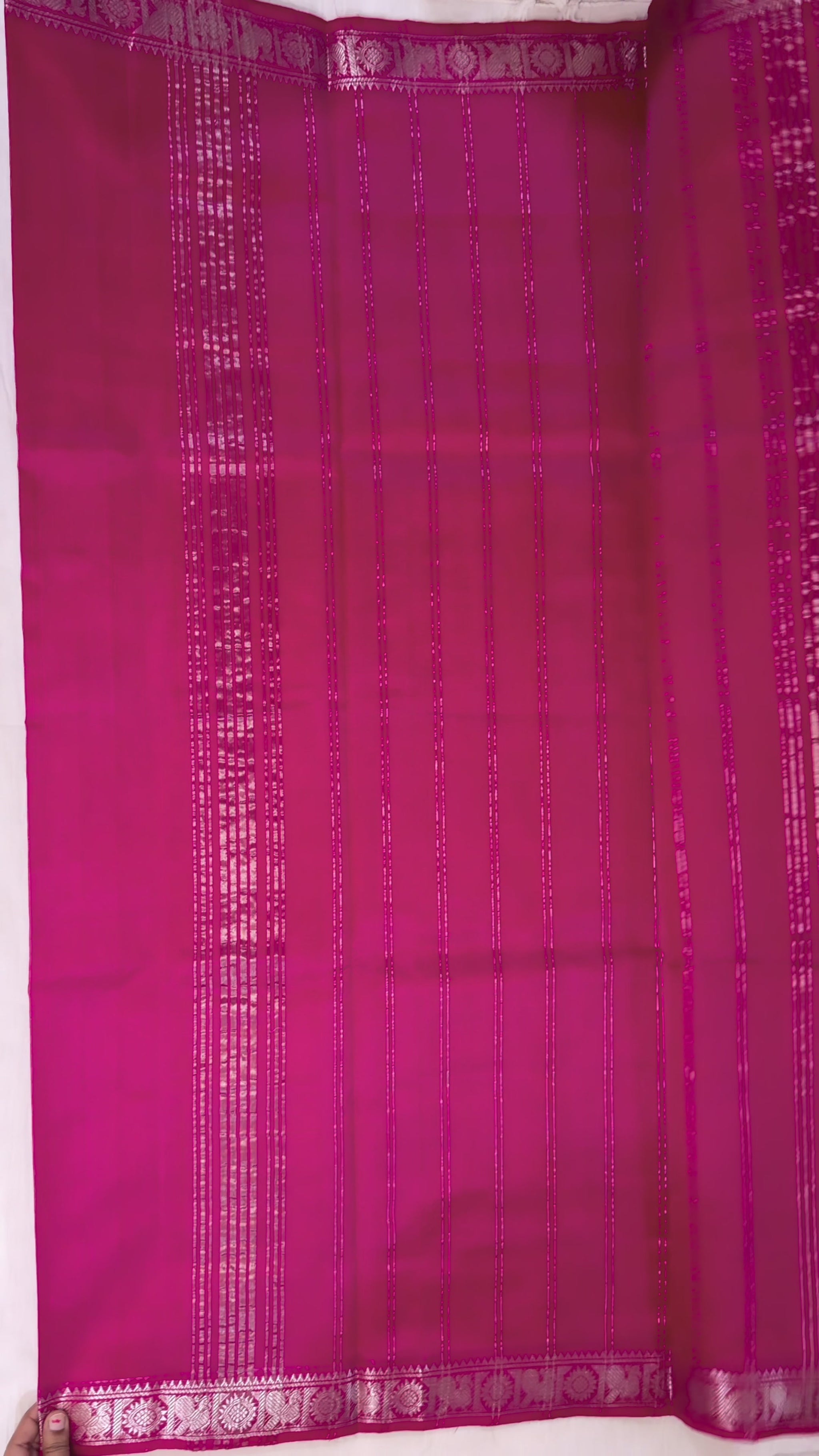 Magenta Pure Mangalagiri Pattu Saree (Premium)