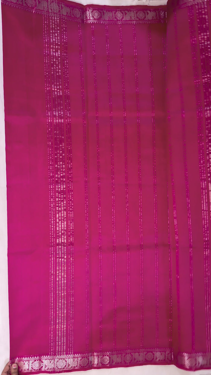 Magenta Pure Mangalagiri Pattu Saree (Premium)