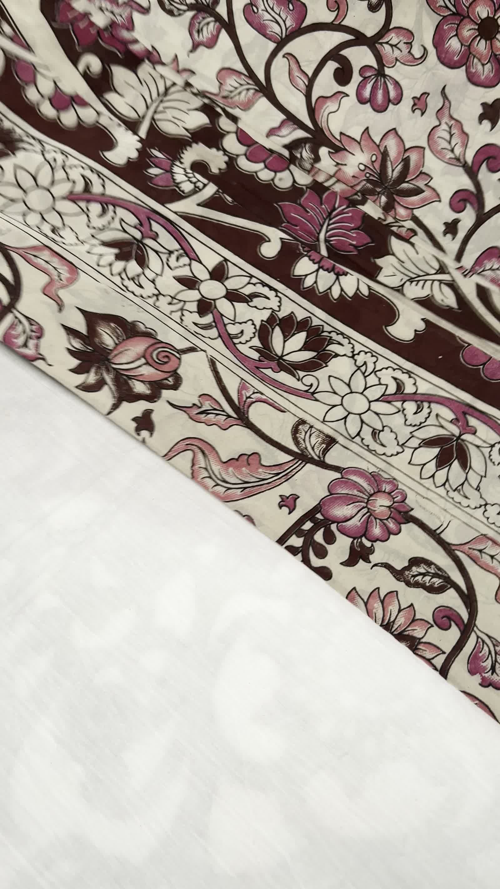 Off-White Kalamkari Saree — Nizam Zari Border