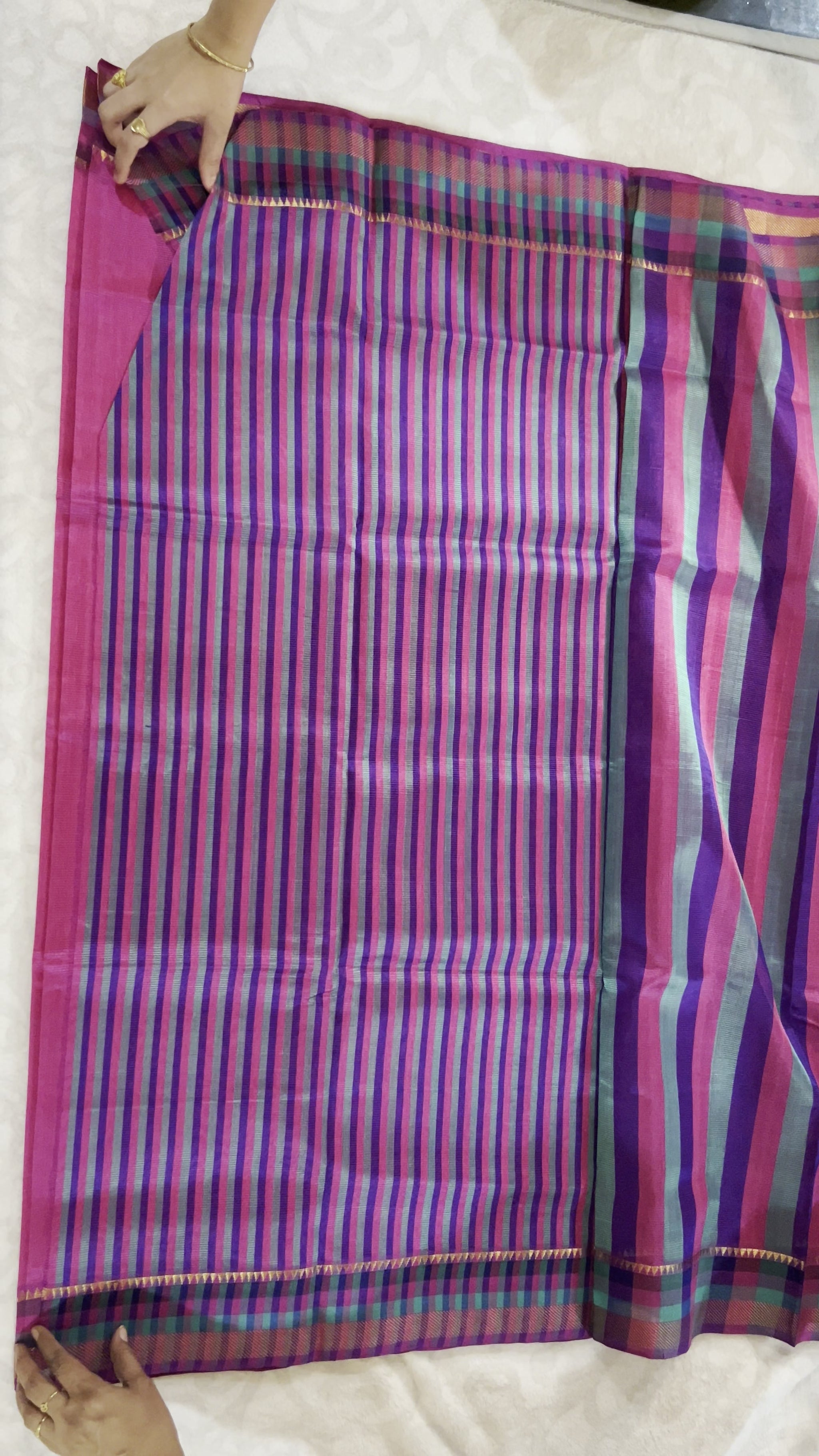 Pink Mangalagiri Pattu Saree