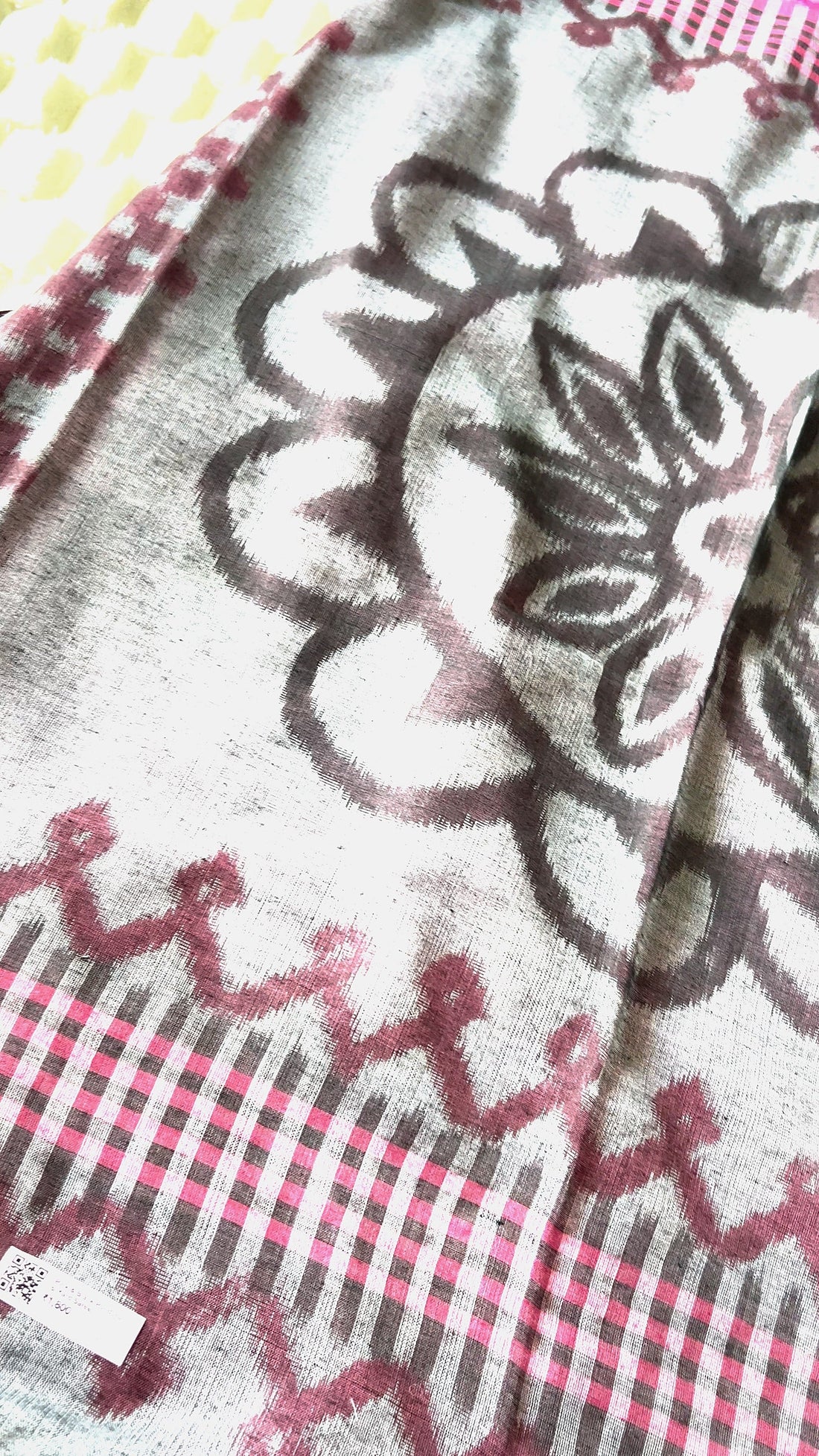 Grey & Pink Ponduru 6-Yard Saree with Blouse