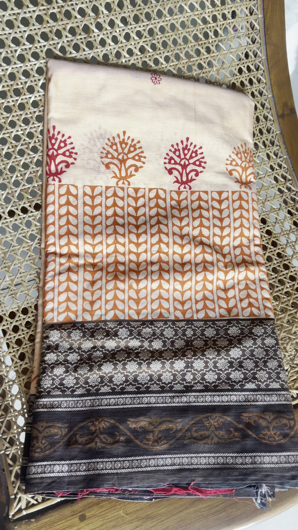 Light Orange Narayanpet Saree