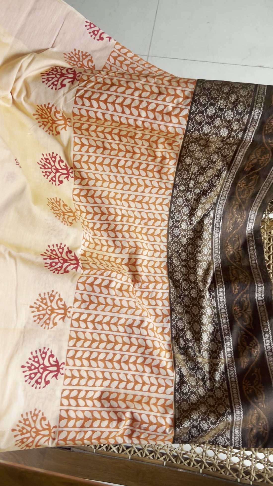 Light Orange Narayanpet Saree