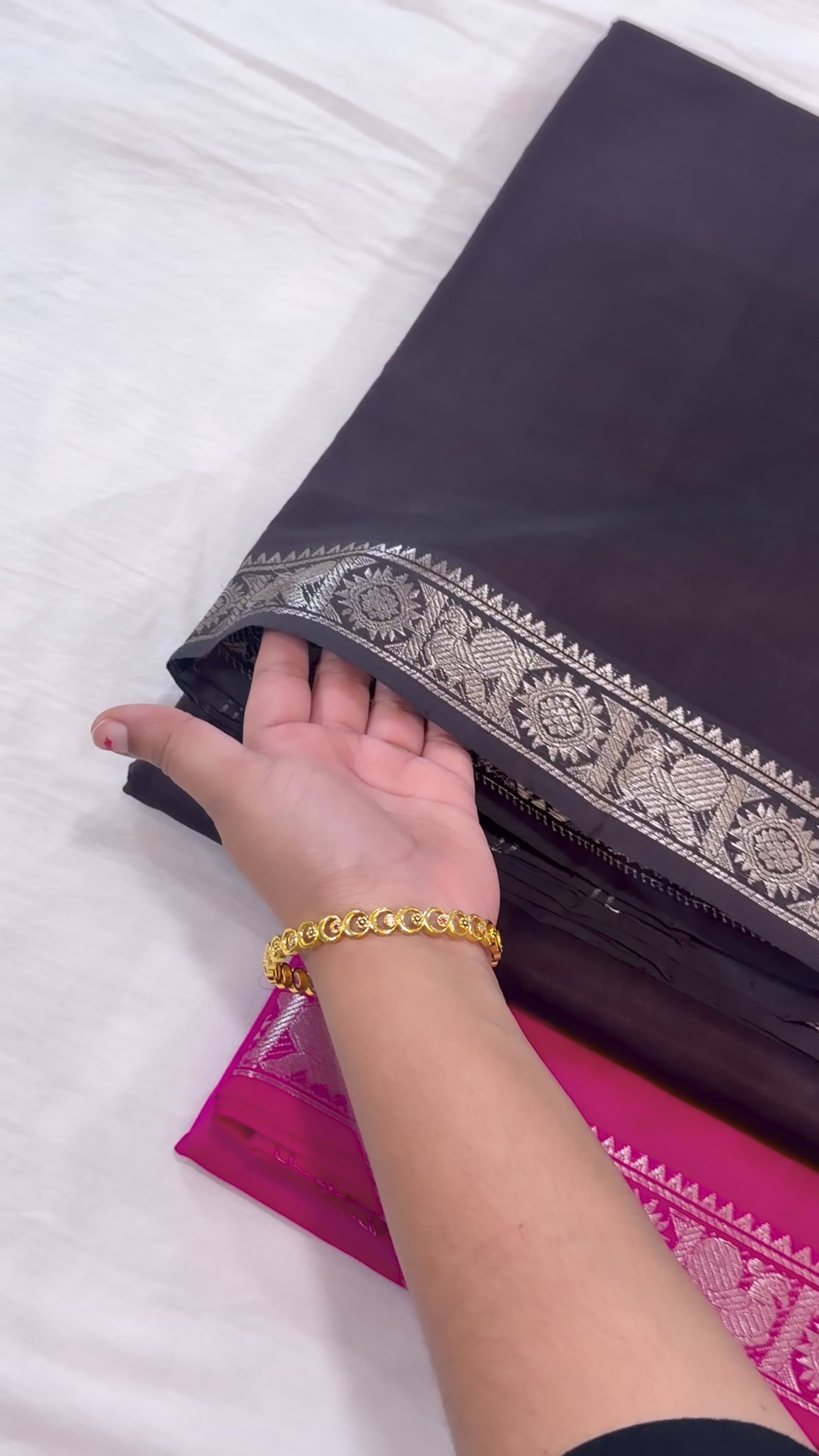 Charcoal Grey Pure Mangalagiri Pattu Saree (Premium)