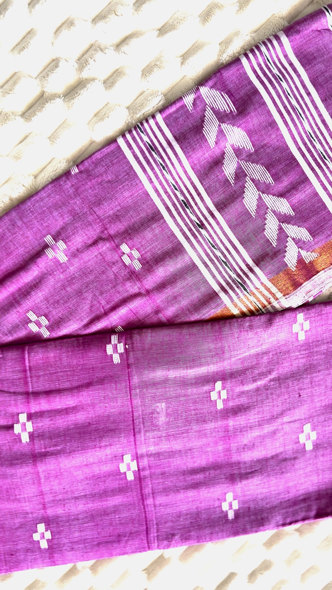 Pink Lavender Ponduru Khadi Cotton Saree with Blouse