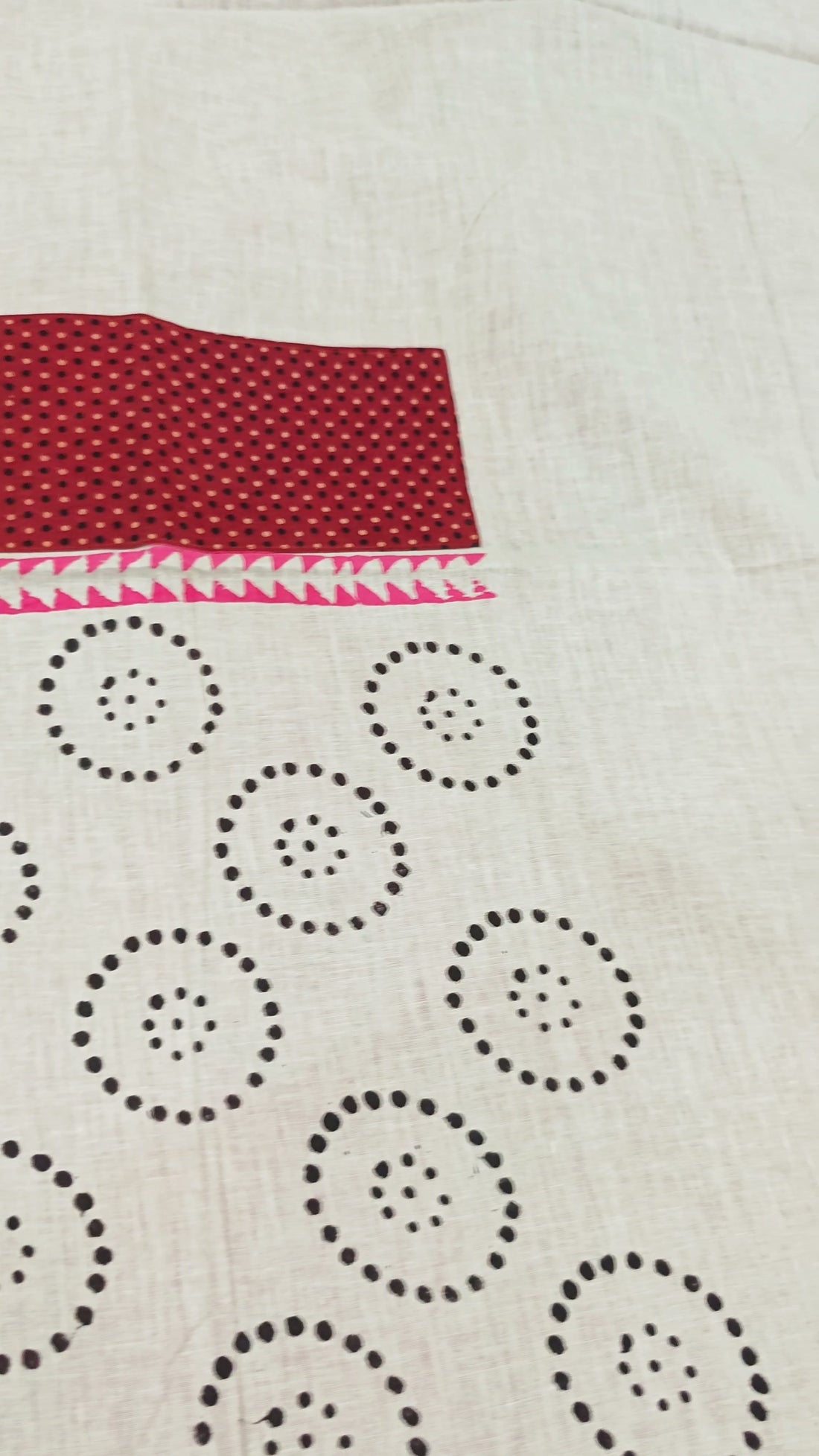 Dusty Pink Cotton Block-Print Saree