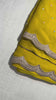 Mustard Georgette Saree — Scalloped Lace Border & Embroidered Buti