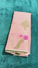 Pink Kota saree fold detail
