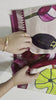 Magenta pallu with printed motifs