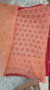 Coral Red Cotton Block-Print Saree