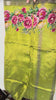 Lime green Mangalagiri applique saree pallu and border