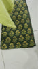 Bottle green top with lime bottom fabric