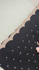 Black Georgette Saree — Scalloped Lace Border & Embroidered Buti