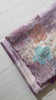Grey saree pastel cut-work flowers
