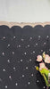 Black Georgette Saree — Scalloped Lace Border & Embroidered Buti