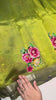 Lime green Mangalagiri applique saree quick look