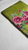 Lime green Mangalagiri applique saree detail