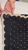 Black Georgette Saree — Scalloped Lace Border & Embroidered Buti