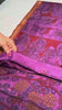 Purple kalamkari saree floral detail