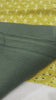 Marigold top with dark olive bottom fabric