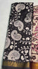Black kalamkari saree fold with nizam border