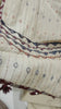Peach hand-kantha dupatta — Ajrakh patch border