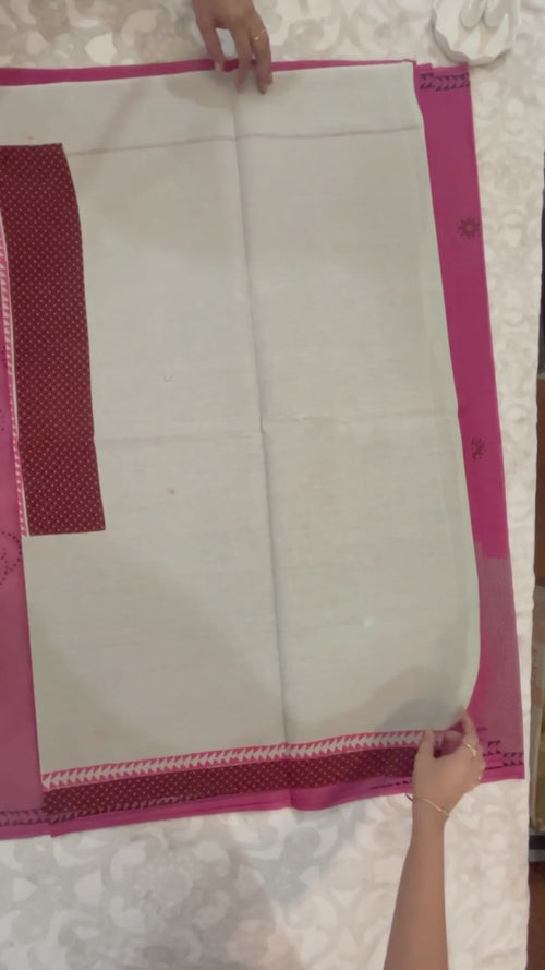 Dusty Pink Cotton Block-Print Saree