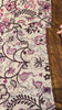 Off-white kalamkari saree mauve floral print